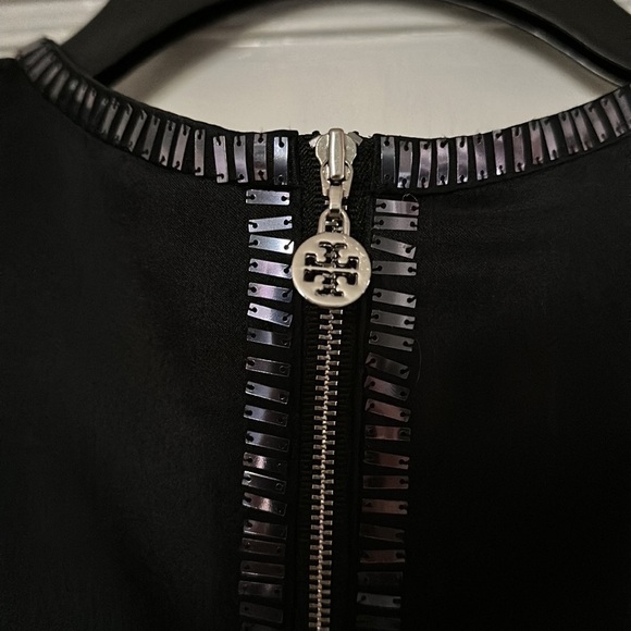 TORY BURCH Black Sequin Silk Shift Dress - Picture 12 of 16